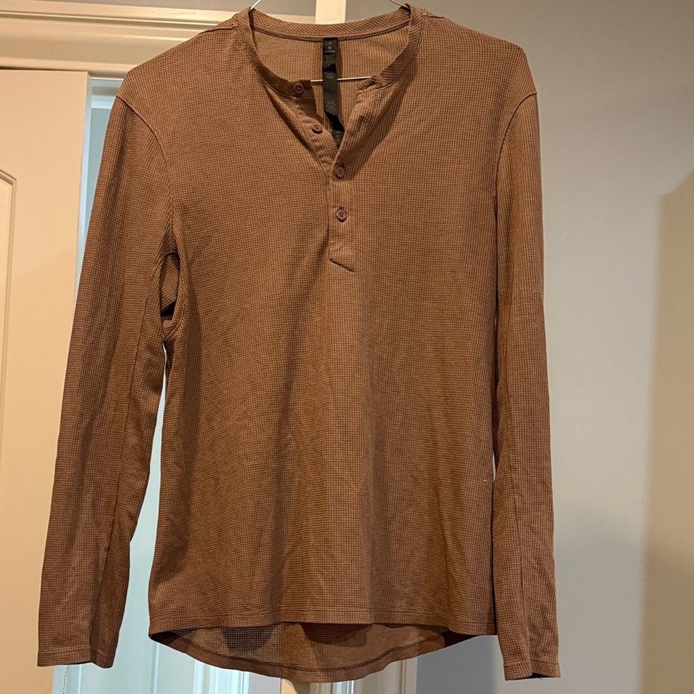 lululemon athletica Brown Long Sleeve Henley